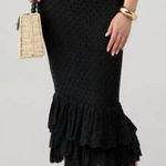 Beach Riot  Polly Crochet Knit Black Pull On Midi Skirt - Sz L 🧡🎀 Photo 0