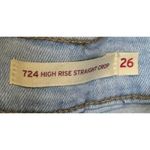 Levi's Womens Jeans 724 High Rise Straight Crop Distressed Light Wash Denim 26 Photo 3