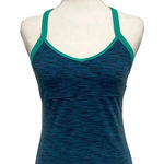 Alo Yoga  Reflections Tank Space Dye Green Blue Built In Bra Racerback Small Photo 0