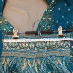 Elegant Teal and Gold Women's Joggers XL Blue Photo 5