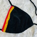 Hazel Black Fuschia Gold Velour Triangle Bikini Top Sz Large Photo 1