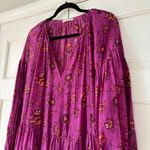 Ulla Johnson Ulla‎ Johnson Abelia Kaftan Maxi Dress Size 2 Pink Long Sleeve Floral Tier Flowy Photo 3