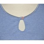 Avenue Blue Ribbed Casual Knit Top Shirt Plus Size 26W 28W Keyhole Short Sleeve Photo 2