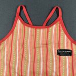 Insport Halter Tank Top Womens Medium F518 Coral Striped Print Halter Pullover Orange Photo 3
