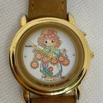 Vintage 90s Valdawn Precious Moments musical Watch 33mm Gold Tone running Photo 2