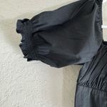 Aritzia TNA Smocked Puff Sleeve Cottagecore Crop Top Black Photo 9