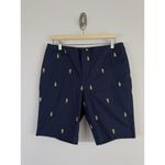 Charter Club  Pant Shop Embroidered Pineapples Navy Shorts Women’s Sz 10‎ Preppy Photo 1
