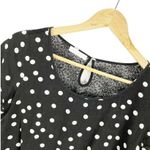 Promod Black Polka Dot Short Sleeved Shirt Sz S Lace Open Back Cropped French Photo 1