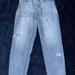 REWASH  Distressed Straight Jeans Ripped Raw Hem‎ Light Wash Denim Size 25 Photo 0