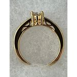 Classic Round High Set CZ Ring Sz 6 Channel Set Accent Stones Pronged Gold Tone Photo 4