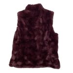 Nicole Miller Original Reversible Vest Womens Small Wine Red Faux Fur Quilted Photo 7
