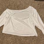 SheIn White crop long sleeve one off shoulder Photo 0