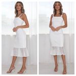 J.Crew  Geometric Lace Midi Dress Ivory Size 0 Photo 1