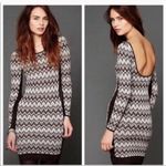 Free People NEW FREE PROPLE COZY CABIN CHEVRON BODYCON SCOOP NECK DRESS M Photo 2