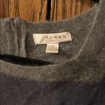 Kenar  Striped Blue Gray Angora rabbit Hair Sweater Soft 3/4 sleeve XS Photo 2