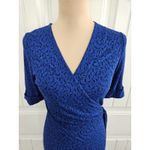 Apt. 9  Blue Faux Wrap Dress Short Sleeve Sz S Photo 4