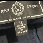 St. John Sport Navy Blue stretch Ponte xdress Pants Size 12 5 pocket style Photo 3
