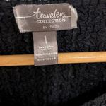 Chico's  Black White TRAVELERS COLLECTION Cardigan Jacket Lightweight Sz 1 MEDIUM Photo 1