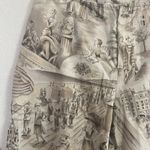 Source Unknown Tan Ankle Cropped Jumpsuit with Tropical Print Size 12 Photo 1