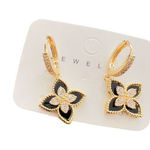 European fashion Round Synthetic Zircon earrings Gold Photo 0