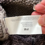 Bandolino  Denim Acrylic Poncho Womens PM  Sweater Purple Gray Stripe Cowl Neck Photo 9