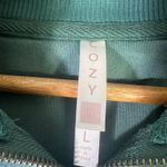 Cozy Plush Velvet Zip Hoodie Jacket Womens L Green Lounge Casual Y2K Cool Girl Size L Photo 5