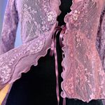 Vintage Y2K New York & Company Long Sleeve Sheer Mesh Witchy Cardigan XS Purple Photo 4