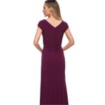 La Femme  Dark Berry Ruched Jersey Sheath Gown. Size 18. NWOT Photo 3