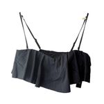 La Blanca Island Goddess Black Ruffle Bandeau Bra Bikini Swimsuit Top Size 16 Photo 1