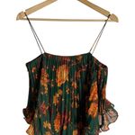 Amur Adeline Forest Green Floral Print Pleated Sleeveless Midi Dress Size 4 Photo 9