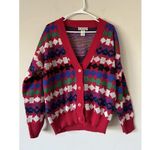 Cabin creek  Geometric Funky 80s Vintage Retro Cardigan Size Large Made in USA Photo 0