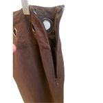 Larry Levine Chocolate Brown Cuffed Capri Pants With Medallions at Waist Fully L Photo 2