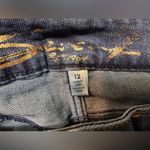 Seven 7 Weekend Slim Fit High Rise Dark Wash Raw Hem Denim Blue Jeans Photo 3