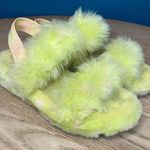 UGG  Oh Yeah Spots Slide Slipper Fluffy Sandal Neon Green Pink Women’s Size 7 Photo 0