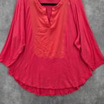 Calvin Klein  Pink Stretch Flare Quarter Sleeve Blouse Top Shirt Plus 1X Photo 3