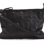 IO Pelle Black Skull Leather Crossbody NWT Photo 0