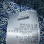 Kenar  L Cotton Blue Diamond Pattern V-Neck Top Photo 5