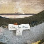 Nine Britton  Top Women’s Sz Small Billie Tie Front Brushed Knit Olive Floral NWT Photo 3