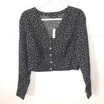 Madewell NWT Rosalind Floral Cropped Button Top L Photo 6