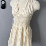 Princess Polly Alivea Shirred Mini Dress Cream, 4 Photo 0