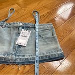 ZARA TRF DENIM SKIRT EFFECT CROP JEAN TOP Sz M Photo 7