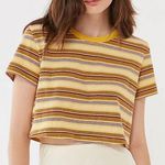 Urban Outfitters  Women’s Striped Cropped Tee in Yellow/Red Size S Photo 0