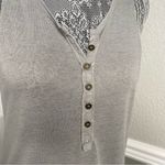 BP Brass Plum Womens Sleeveless V-Neck Button Down Henley Tunic Tank Top XS Photo 2