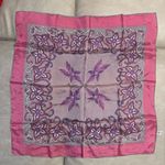 Henryson All Weather Scarf silky acetate pink violet purple white floral vintage Photo 8