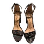 Sam Edelman Women's Yaro Floral Print Block Heel Open Toe Sandal Grey Size 8 Photo 1
