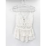 Free People One Adella White Lace Ruffled Sleeveless Camisole Top Size Medium Photo 1