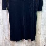DKNY  Small Black Velour/Velvet Crewneck Twisted Front 3/4 Sleeve Cocktai… Photo 7