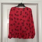 Gap  Pink Floral Blouse Size Medium Photo 3