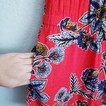 Loft  Red Floral Island Party Halter Romper Photo 3