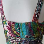 Vintage Formal Dress Small Y2K Long Maxi Holiday Party Colorful Beaded Tropical Pink Photo 9